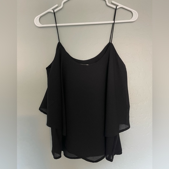 Paper crane black ruffle tank, small - Picture 2 of 3